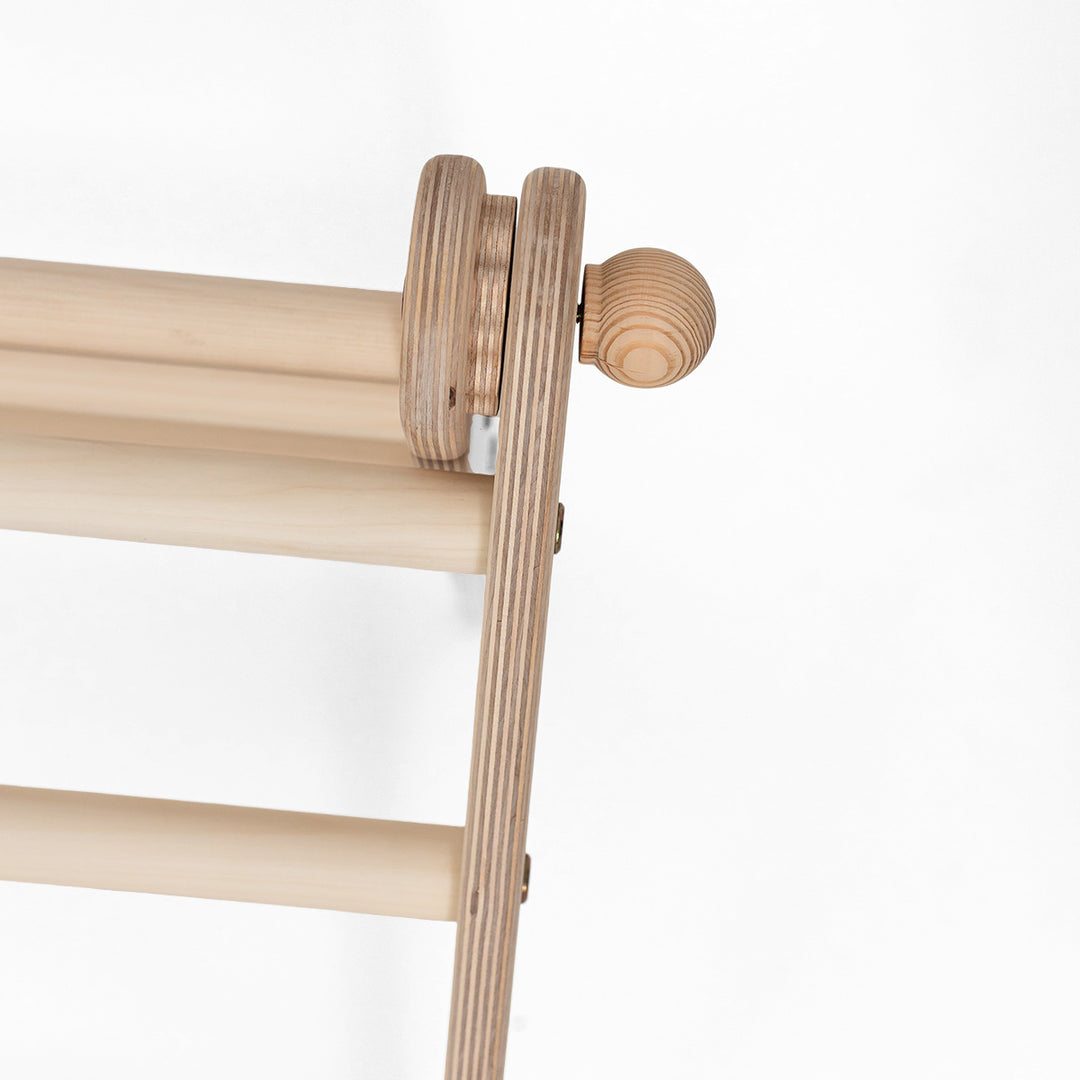 Verstellbares Kletterset | Verstellbares Kletterdreieck + zweiseitiger Hühnerleiter-Rutsche + Bogen in Größe S