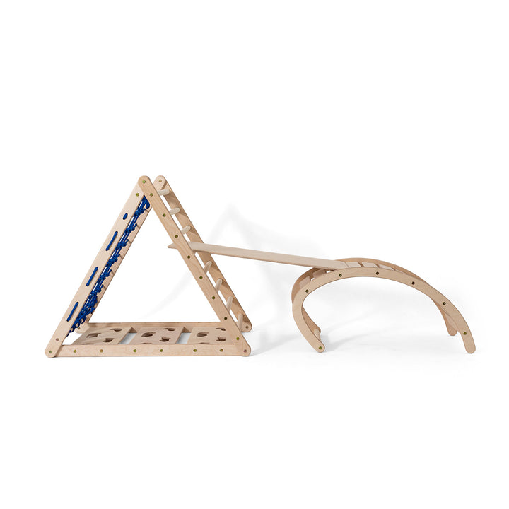 3-seit Kletterdreieck-Set mit Rutsche und Wippe