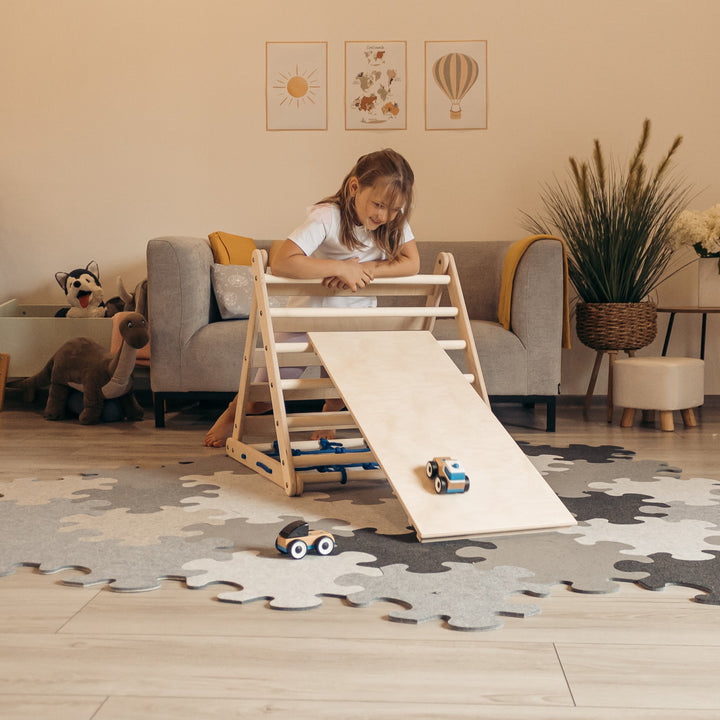 Mini 3-Seit Kletterset | 3-Seit Mini Kletterdreieck + Rutsche + Bogen in Größe S