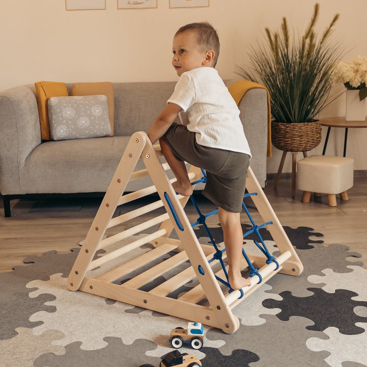 Mini 3-Seit Kletterset | 3-Seit Mini Kletterdreieck + Rutsche + Bogen in Größe S