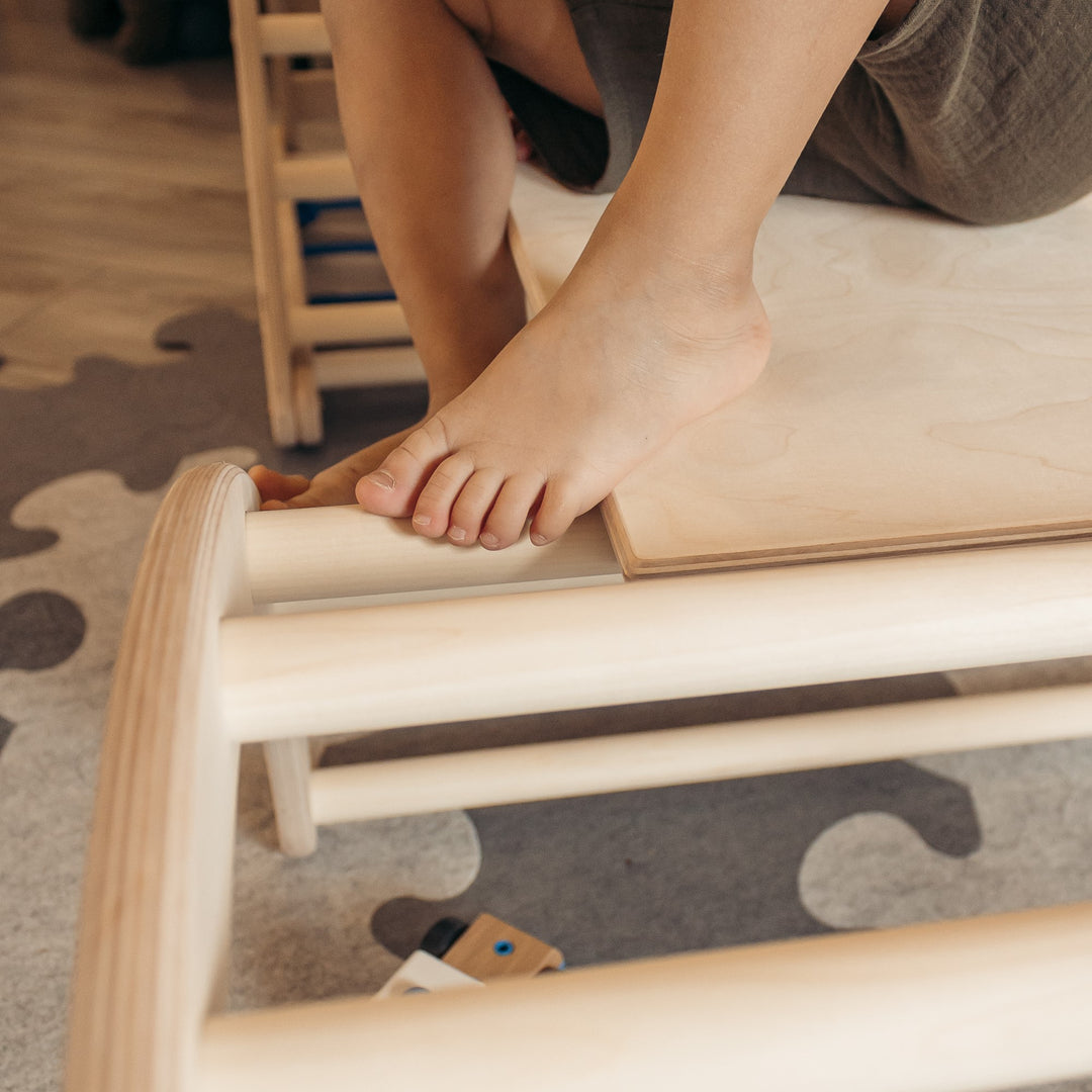 Mini 3-Seit Kletterset | 3-Seit Mini Kletterdreieck + Rutsche + Bogen in Größe S