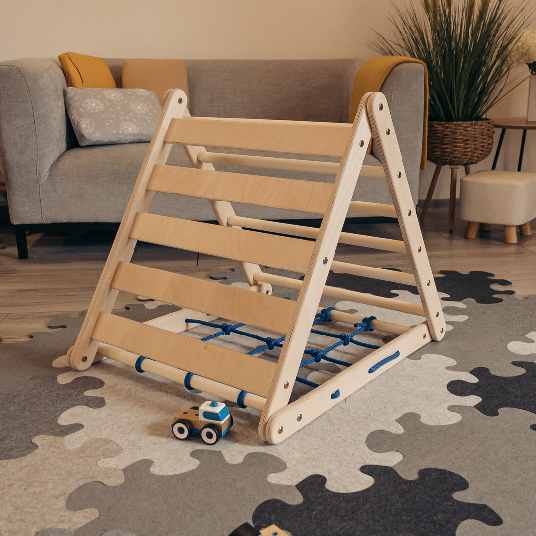 Mini 3-Seit Kletterset | 3-Seit Mini Kletterdreieck + Rutsche + Bogen in Größe S