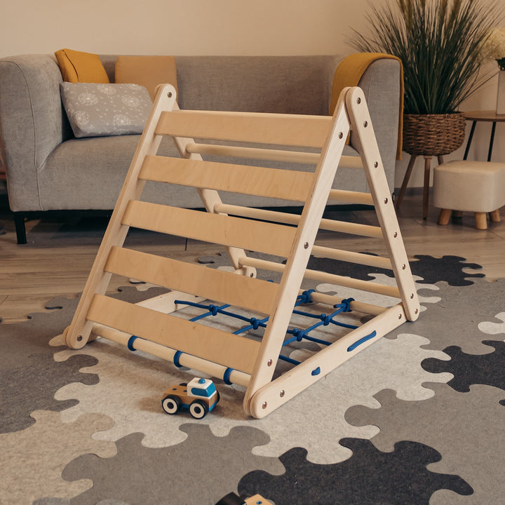 Mini 3-Seit Kletterset | 3-Seit Mini Kletterdreieck + Rutsche + Bogen in Größe S