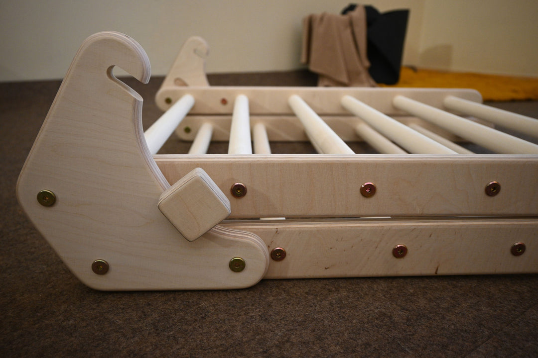 Klappbares Kletterset | Klappbares Kletterdreieck + Hühnerleiter Rutsche + Kletterbogen Größe-S