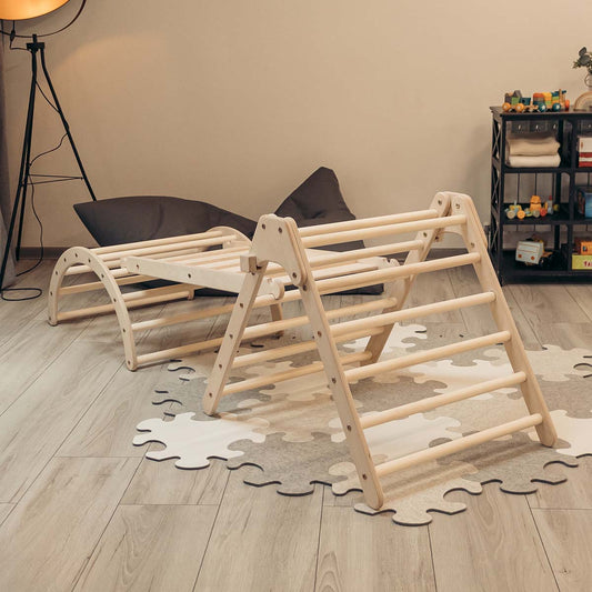 Klappbares Kletterdreieck-Set mit Rutsche und Bogen S – 65 cm
