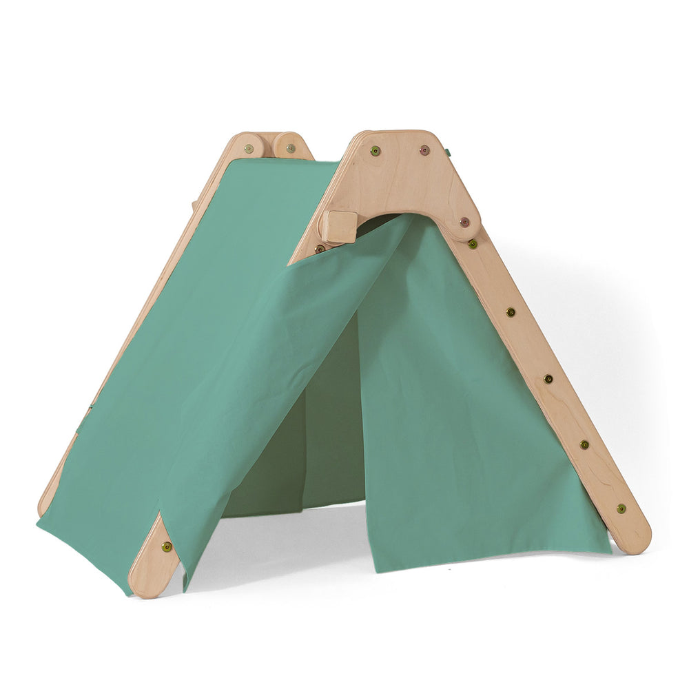 Klappbares kletterdreieck mit Zelt (Farbe – Hellgrün) – KletterNest